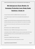 MA Salesperson Exam Module 12: Consumer Protection Laws Study Guide Solutions | Grade A+