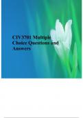 CIV3701 Multiple Choice Questions and Answers