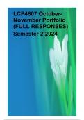 LCP4807 OctoberNovember Portfolio (FULL RESPONSES) Semester 2 2024