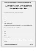 NLN PAX EXAM PREP: MATH QUESTIONS AND ANSWERS 100% PASS