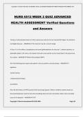 NURS 6512 WEEK 2 QUIZ ADVANCED HEALTH ASSESSMENT Verified Questions and Answers