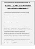 Pharmacy Law MPJE Exam: Federal Law Practice Questions and Answers