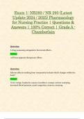 Exam 1: NR293 / NR 293 (Latest Update 2024 / 2025) Pharmacology for Nursing Practice | Questions & Answers | 100% Correct | Grade A - Chamberlain