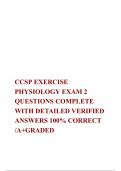 CCSP EXERCISE PHYSIOLOGY EXAM 2 QUESTIONS COMPLETE WITH DETAILED VERIFIED ANSWERS 100% CORRECT /A+GRADED