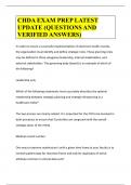 CHDA EXAM PREP LATEST UPDATE (QUESTIONS AND VERIFIED ANSWERS)