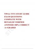 NWSA TTT1 STUDY GUIDE EXAM QUESTIONS COMPLETE WITH DETAILED VERIFIED ANSWERS 100% CORRECT /A+GRADED