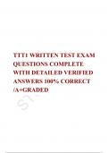 TTT1 WRITTEN TEST EXAM QUESTIONS COMPLETE WITH DETAILED VERIFIED ANSWERS 100% CORRECT /A+GRADED