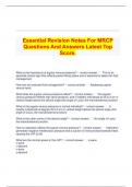   Essential Revision Notes For MRCP Questions And Answers Latest Top Score.