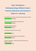 NSG 120 Midterm Pathophysiology Midterm Exam | Practice Questions and Answers | Rated A+ | Herzing