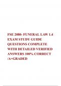 FSE 2080- FUNERAL LAW 1.4 EXAM STUDY GUIDE QUESTIONS COMPLETE WITH DETAILED VERIFIED ANSWERS 