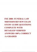 FSE 2080- FUNERAL LAW MIDTERM REVIEW EXAM STUDY GUIDE QUESTIONS COMPLETE WITH DETAILED VERIFIED ANSWERS 100% CORRECT /A+GRADED