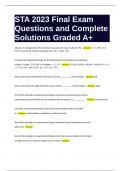 STA 2023 Final Exam Questions with Complete Solutions Graded A+