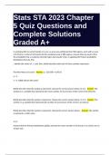 Stats STA 2023 Chapter 5 Quiz Questions and Complete Solutions Graded A+