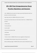 SFL 260 Final (Comprehensive) Exam Practice Questions and Answers