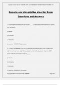 Somatic and dissociative disorder Exam Questions and Answers