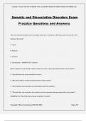 Somatic and Dissociative Disorders Exam Practice Questions and Answers