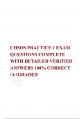 CHSOS PRACTICE 1 EXAM QUESTIONS COMPLETE WITH DETAILED VERIFIED ANSWERS 100% CORRECT /A+GRADED