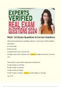 PALS/ 123 Exam Questions & Correct Solutions: 