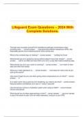   Lifeguard Exam Questions – 2024 With Complete Solutions.