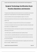 Surgical Technology Certification Exam Practice Questions and Answers