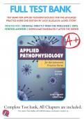 Test Bank: Applied Pathophysiology for the Advanced Practice Nurse 2nd Edition Dlugasch Story