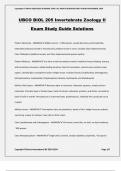 UBCO BIOL 205 Invertebrate Zoology II Exam Study Guide Solutions