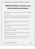 USNSCC Petty Officer Third Class exam practice Questions and Answers