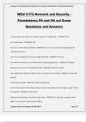 WGU C172 Network and Security - Foundations; PA and OA set Exam Questions and Answers