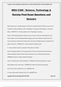 WGU C389 - Science, Technology & Society Final Exam Questions and Answers