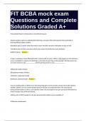 FIT BCBA mock exam Questions with Complete Solutions Graded A+