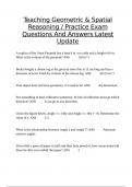 Teaching Geometric & Spatial Reasoning Practice Exam Questions And Answers Latest Update