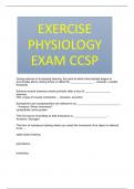 EXERCISE PHYSIOLOGY EXAM CCSP Q& A 2024/2025