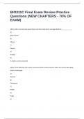 BIO311C Final Exam Review Practice Questions (NEW CHAPTERS - 70% OF EXAM) 2024/2025 100% correct