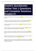 Gmetrix Quickbooks Online Test 1 Questions and Complete Solutions Graded A+