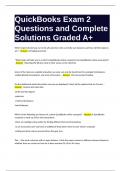 QuickBooks Exam 2 Questions and Complete Solutions Graded A+.