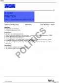 AQA-7152-1-POLITICS QUESTION PAPER 1:Government and politics of the UK-A LEVEL-21May24-PM