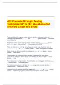   ACI Concrete Strength Testing Technician CP-19 (14) Questions And Answers Latest Top Score.