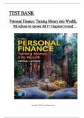 Personal Finance: Turning Money into Wealth 9th Edition Test Bank by keown, All Chapters 1 to 15 Covered, Verified Latest Edition, ISBN: 9780137504152