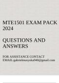 MTE1501 Exam pack 2024(Questions and answers)