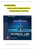 Solution Manual for Business Law with UCC Applications 16Edition by Paul Sukys All 1-34 Chapters Covered ,Latest Edition