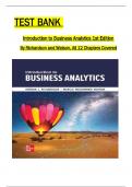 Test Bank for Introduction to Business Analytics, 1st Edition by Richardson and Watson, All 1-12 Chapters Covered ,Latest Edition, ISBN:9781265451813