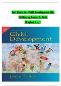 TEST BANK For Child Development, 9th Edition by Laura E. Berk, Verified Chapters 1 - 15, Complete Newest Version