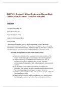  CMIT 291 Project 2 Client Response Memo-Clark Latest 2024/2025 with complete solution