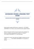 ADVANCED CRANE & RIGGING TEST EXAM WITH GUARANTEED ACCURATE ANSWERS