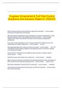 Trugreen Ornamental & Turf Pest Control Questions And Answers Rated A+ 2024/25.