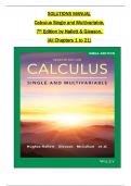 Solution Manual For Calculus Single and Multivariable, 7th Edition by Hallett & Gleason, All 1-21 Chapters Covered ,Latest Edition, ISBN: 9781119585817,