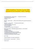  MAN Substitute Teacher Course 2020 Questions And Answers 100% Verified.