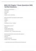 BIOL133 Chapter 7 Exam Questions With Verified Solutions.