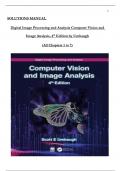 Solutions Manual for Digital Image Processing and Analysis Computer Vision and Image Analysis, 4th Edition by Scott Umbaugh  All Chapters 1 to 7 complete Verified editon ISBN: 9781000788518