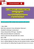 ATI Community Health Proctored Exam Retake TEST BANK (300+ Ques & Ans) with (2023 / 2024) Questions and Verified Rationalized Answers, 100% Guarantee Pass